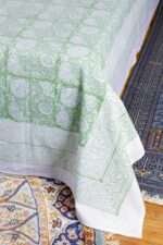 Ravaiyaa Green Hand Block Print Double Bed King Size Cotton Bed Sheet - Image 10