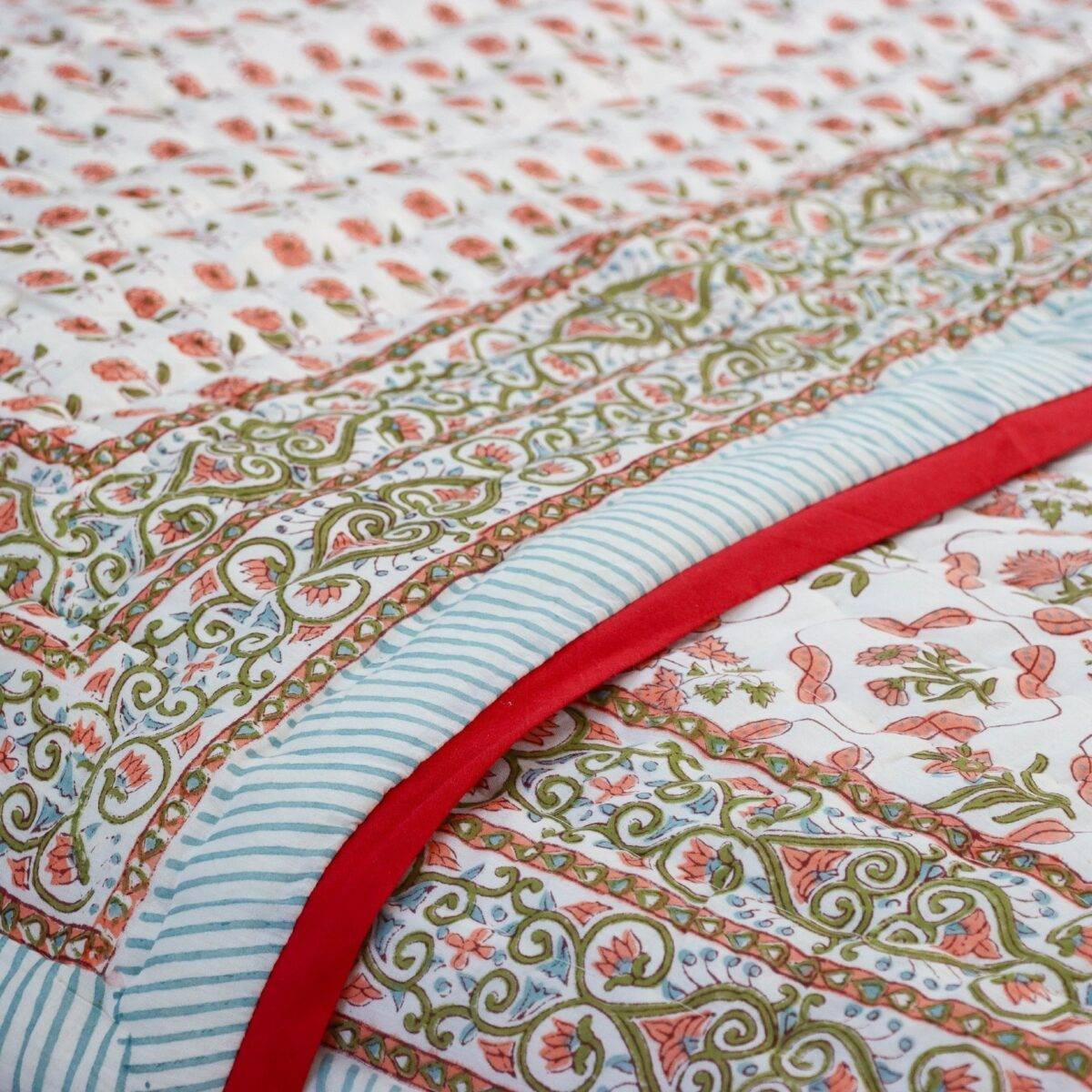 Anokhi set of 6 pink and white quilt 18