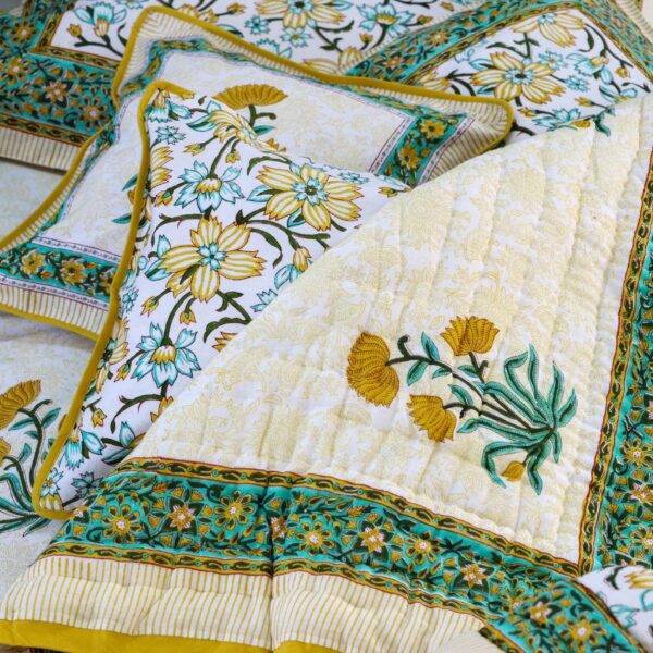 Daisy Handblock Cotton Bedding Set