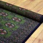 Green Bokhara Hand Knotted Rug