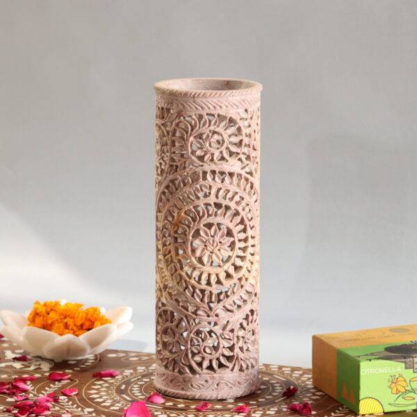 Hand Carved Soap Stone Vase 10 Inchs