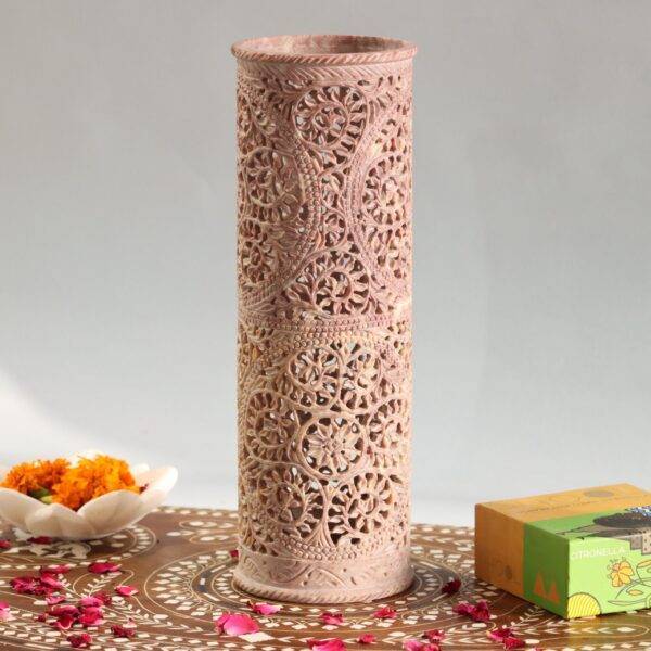Hand Carved Soap Stone Vase 12 Inchs