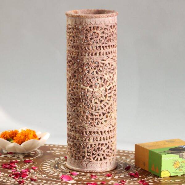 Hand Carved Soap Stone Vase 12 Inchs