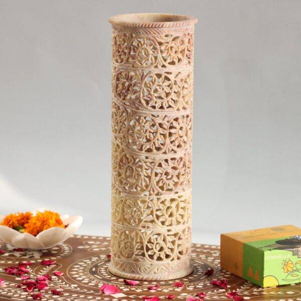 Hand Carved Soap Stone Vase 12 Inchs