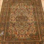 Kashan Design Silk Rug from Kashmir – 4x6 Feet Badge