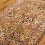 Exquisite Qum Design Silk Rug (4x6 ft) Shades of Pink & Beige, Handcrafted in Kashmir