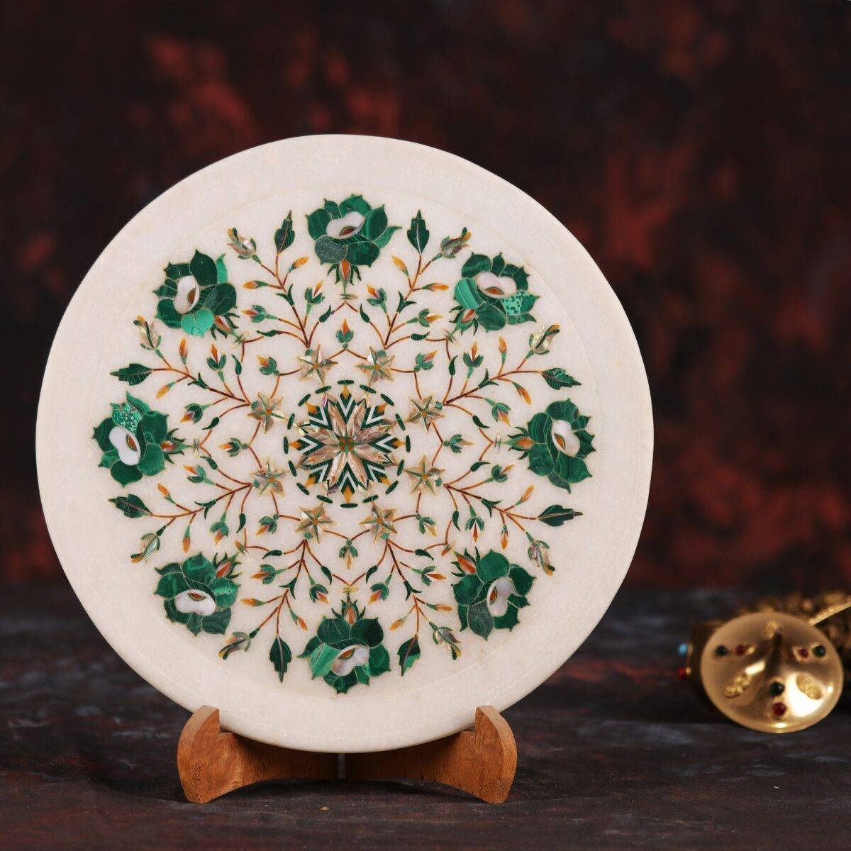 Marble Inlay Round Plate n2 1