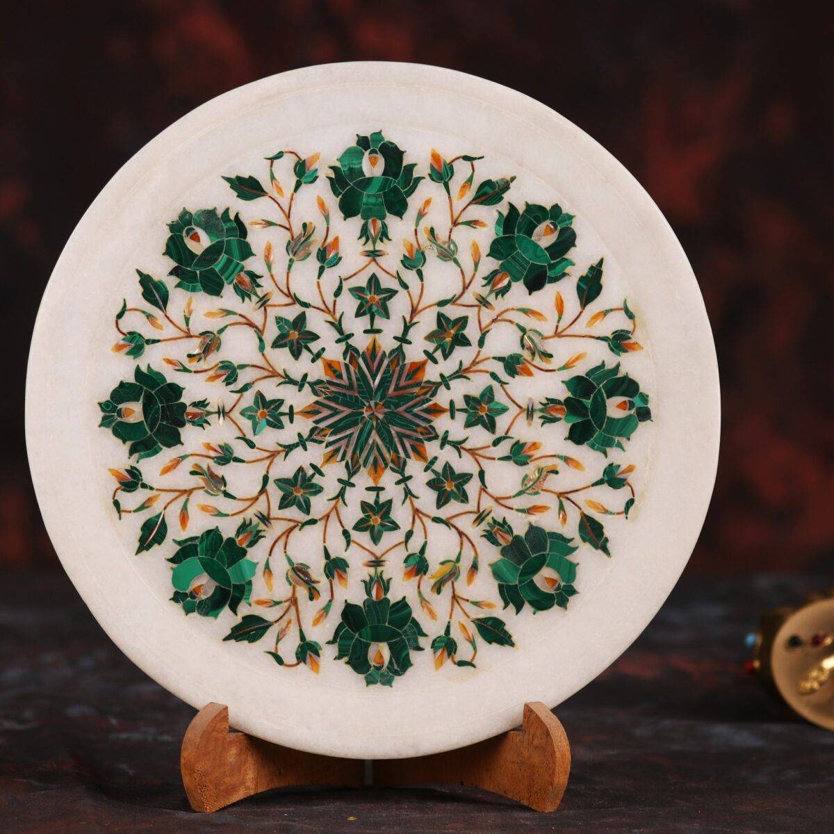 Marble Inlay Round Plate n5 4