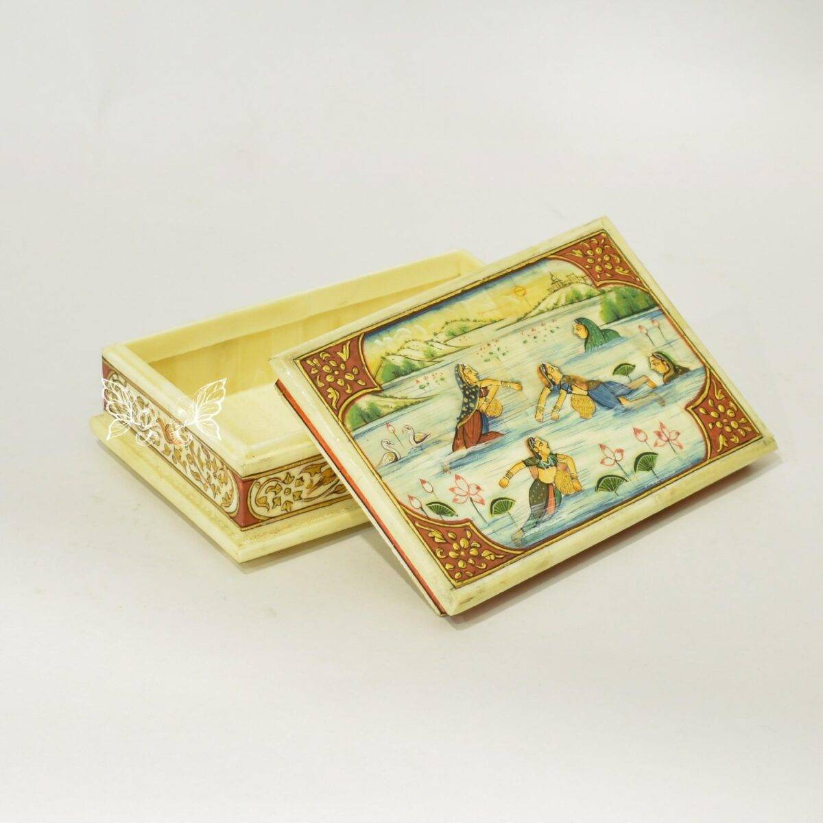 bone hand painted box n14 5