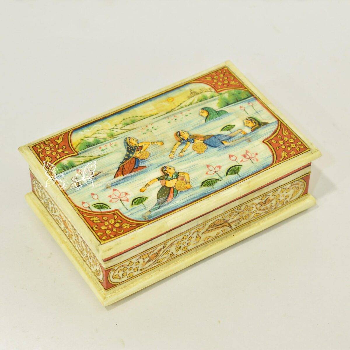 bone hand painted box n14 6