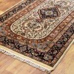 Beige Qum Hand Knotted Rug