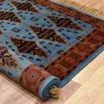 Turquoise Bokhara Hand Knotted Rug