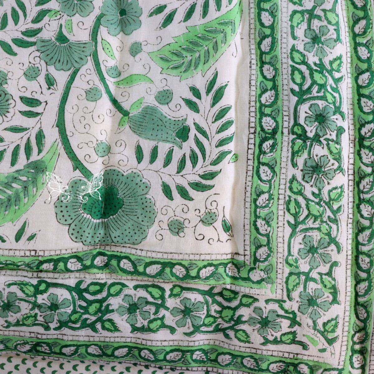 handblock print green single 5