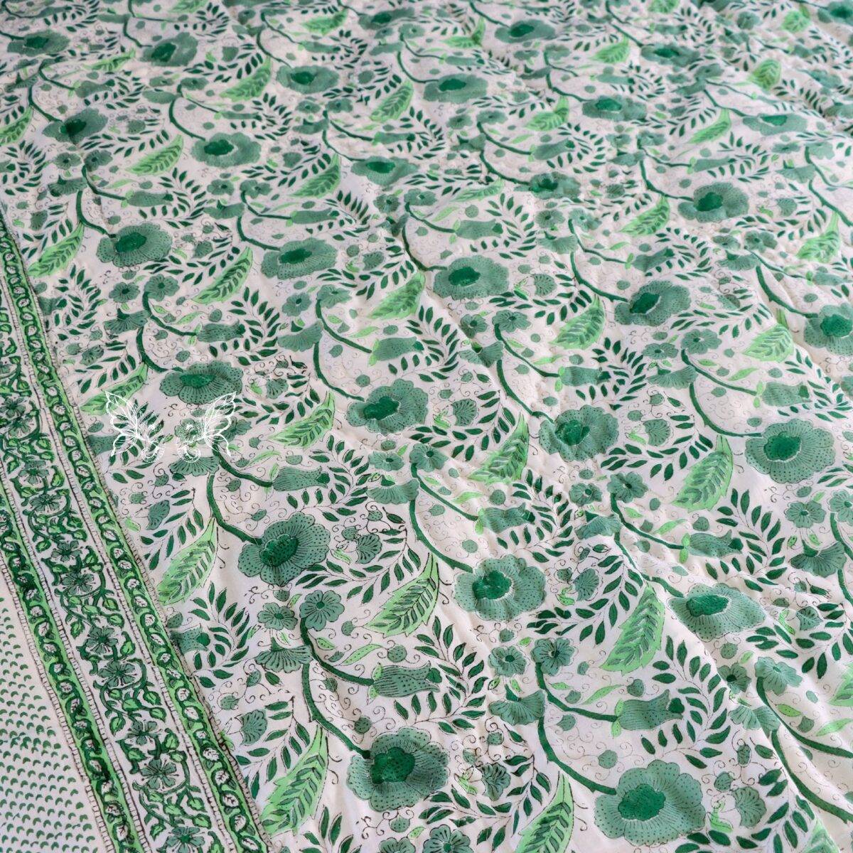 handblock print green single 6