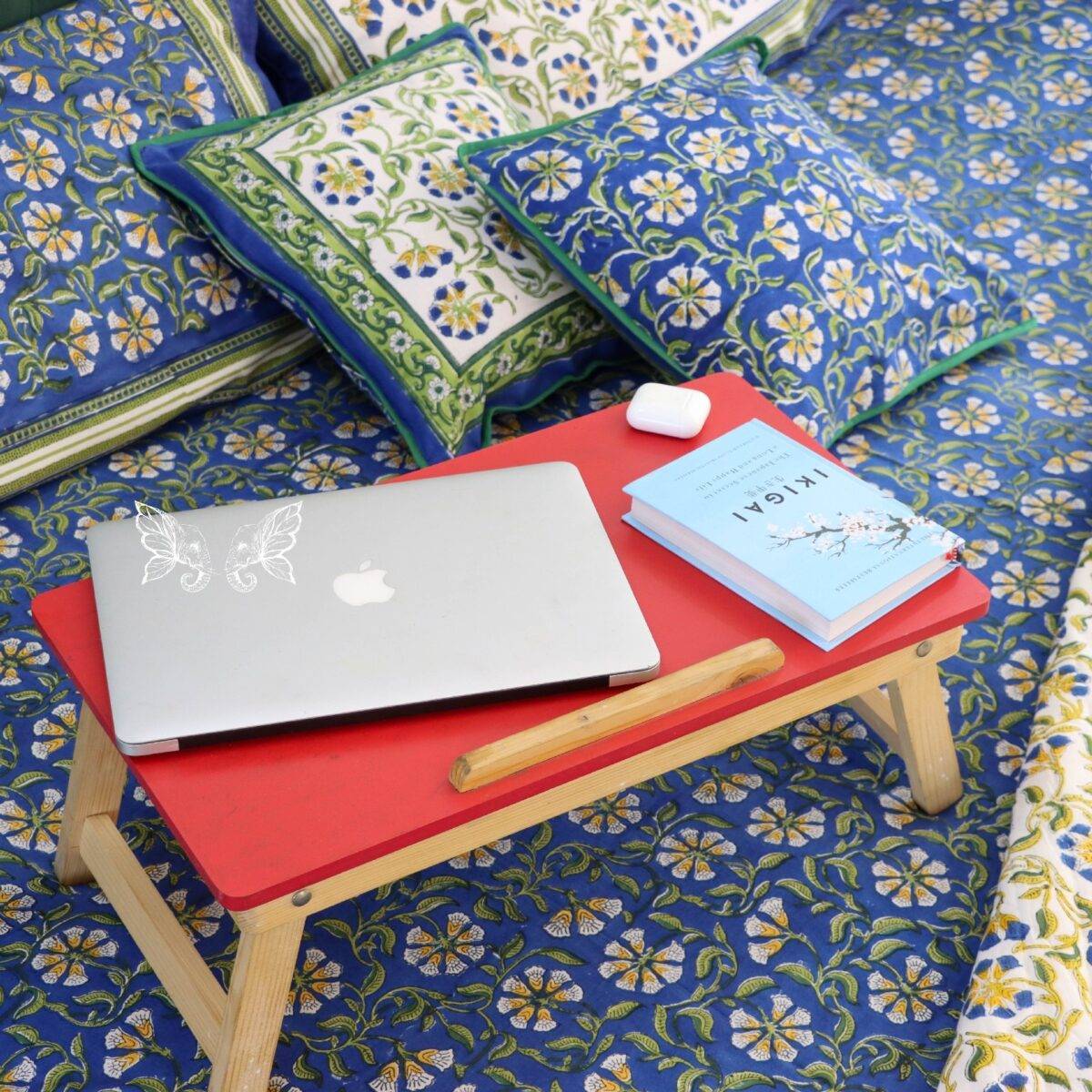 handblock print quilt blue and white 13