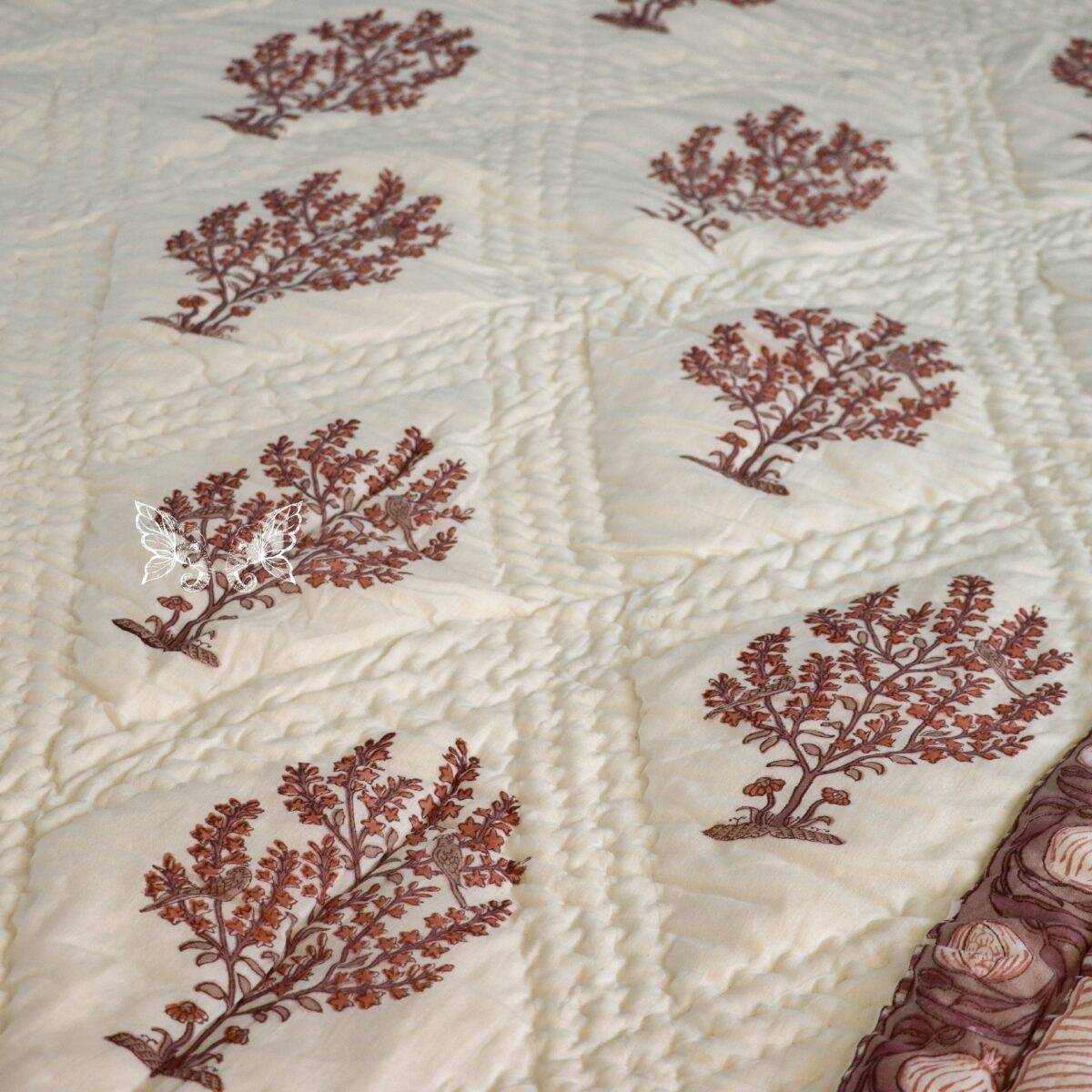 handblock print quilt single mud popi 2