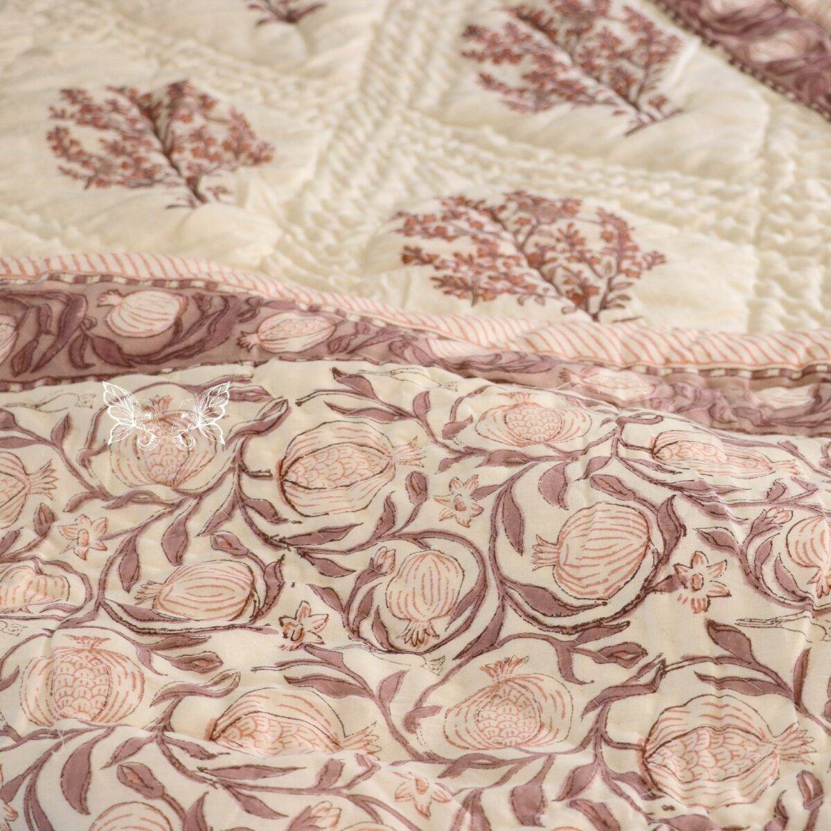handblock print quilt single mud popi 5