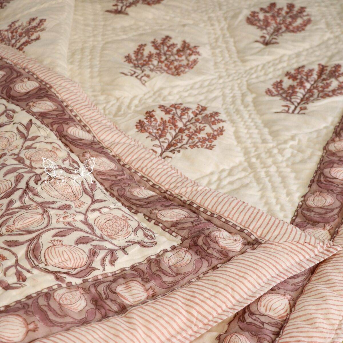 handblock print quilt single mud popi 6