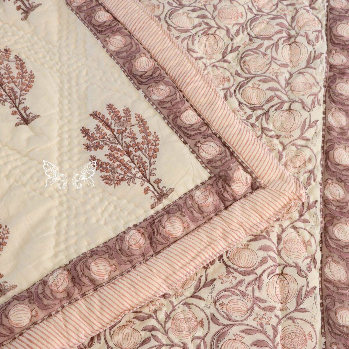 handblock print quilt single mud popi 7