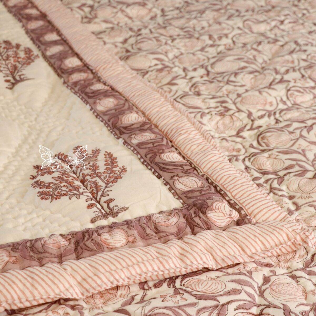 handblock print quilt single mud popi 8
