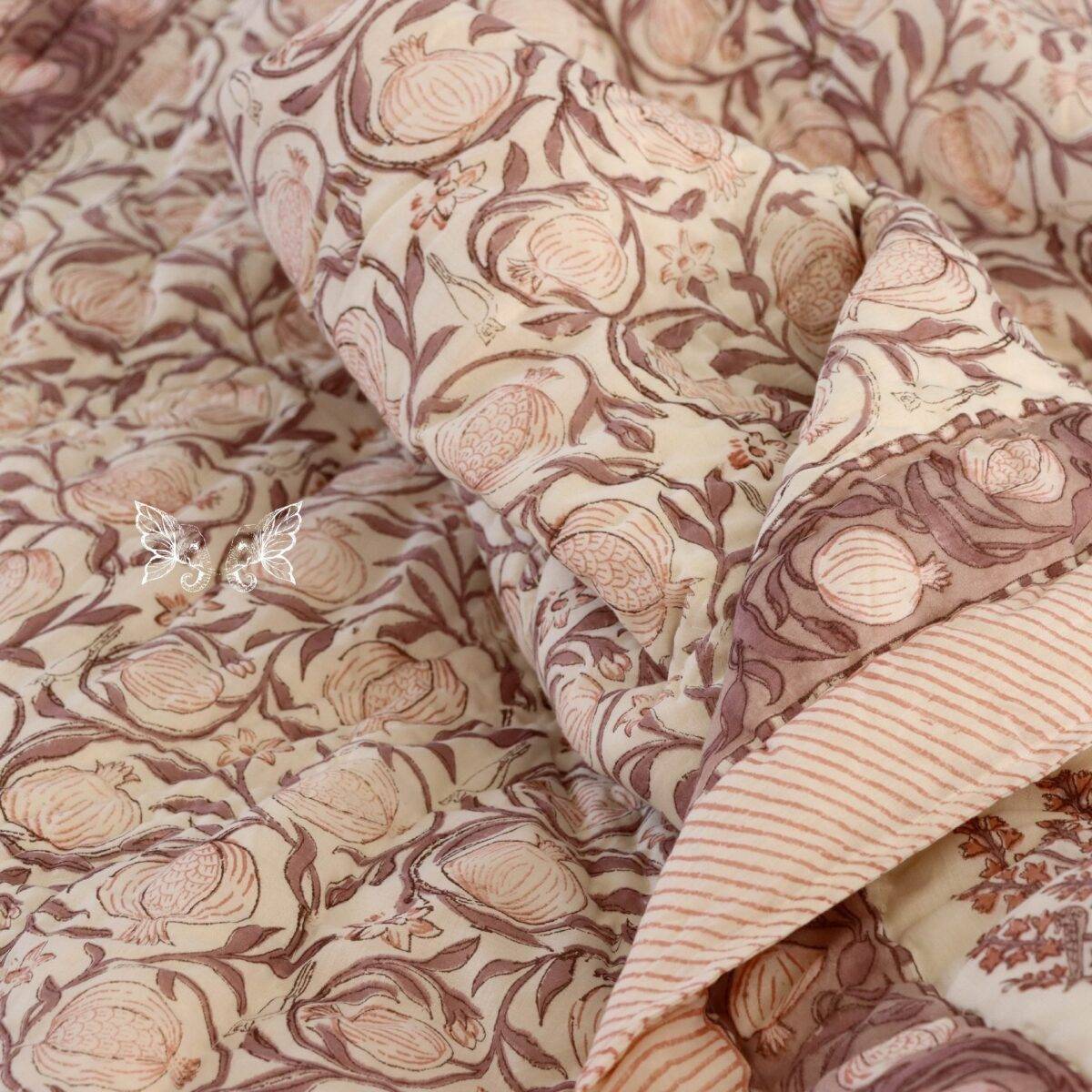 handblock print quilt single mud popi 9