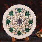Marble Inlay Plate 11.5 Inches with Stand