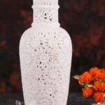 Hand Carved Marble Vase with Inlay Work