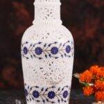Hand Carved Marble Vase with Inlay Work