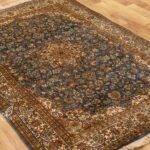 Exquisite Kashan Design Silk Rug (4x6 ft) Shades of Blue & Beige, Handcrafted in Kashmir