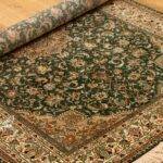 Kashan Floral Design Silk Rug/carpet from Kashmir - Green (4x6 ft)