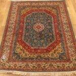 Kashan Design Silk Rug from Kashmir – 4x6 Feet Multi Color
