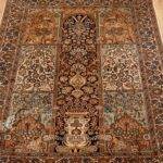 Hamdaan Design Shades of Blue and Badge Silk Rug from Kashmir 4×6 Feet