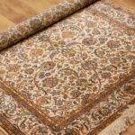 Tabrez Guldasta Design Silk Rug From Kashmir - Ivory (4x6 ft)