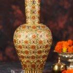 Hand-Painted Marble Gold Vase | Luxury Décor - 100% Artisan Made