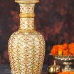 Hand-Painted Marble Gold Vase | Luxury Décor - 100% Artisan Made