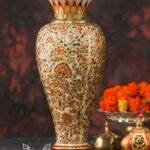 Hand-Painted Marble Gold Vase | Luxury Décor – 100% Artisan Made