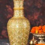 Hand-Painted Marble Gold Vase | Luxury Décor – 100% Artisan Made
