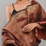 Handloom Banarasi Silk Scarf with Zari Work