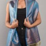 Handloom Banarasi Silk Scarf with Zari Work