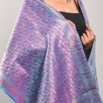 Handloom Banarasi Silk Scarf with Zari Work