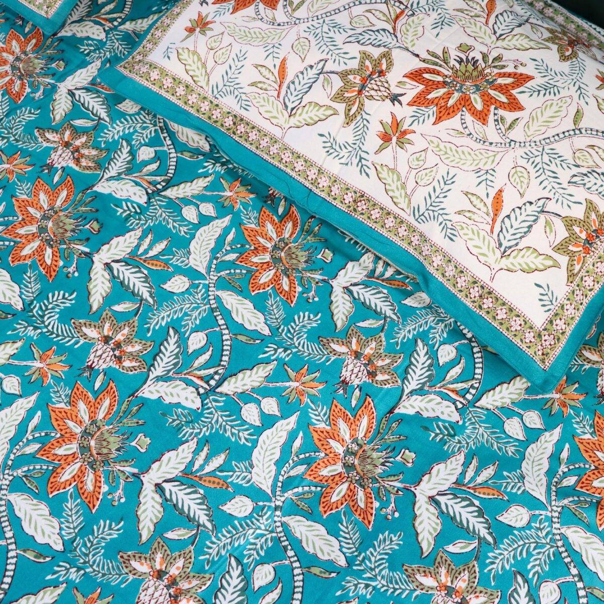 quilts cotton blue and orange 2