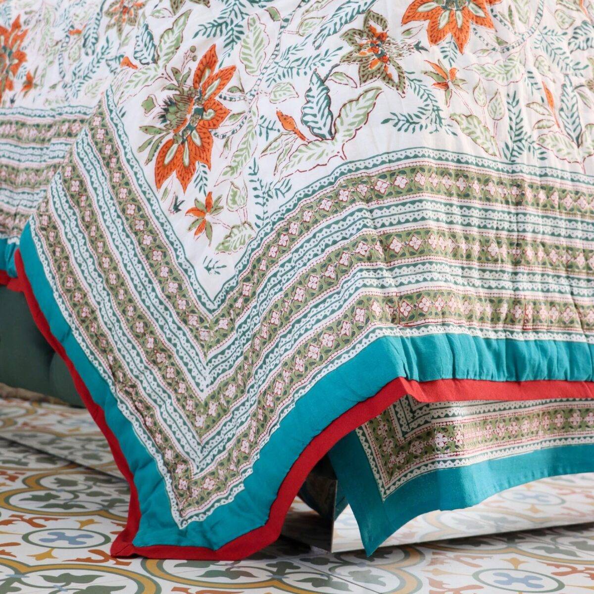 quilts cotton blue and orange 3