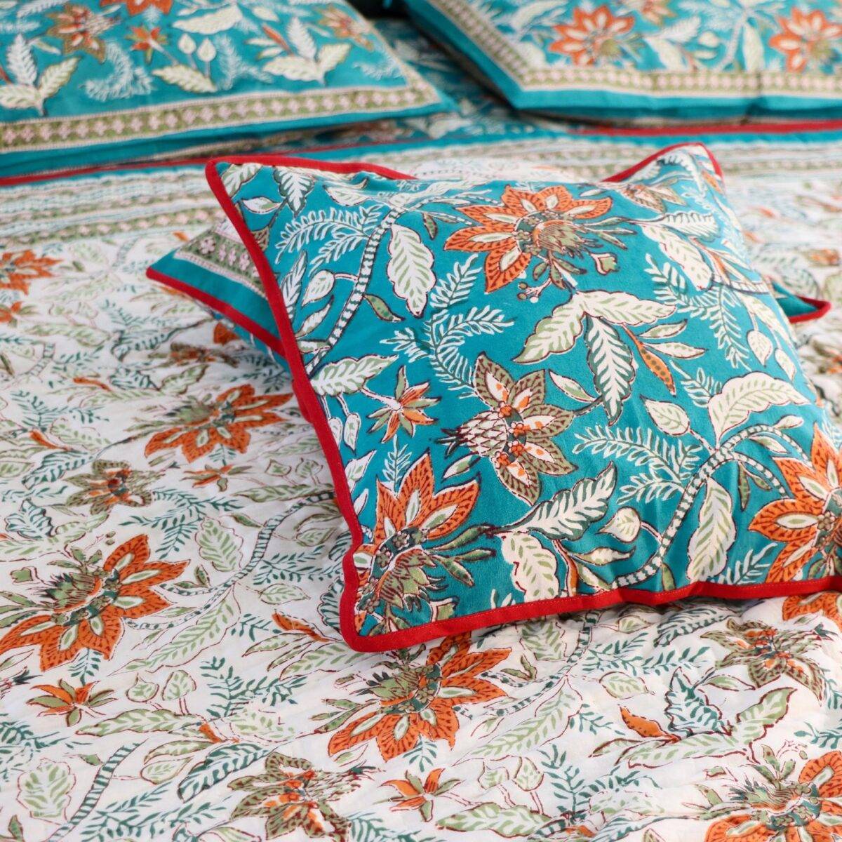 quilts cotton blue and orange 4
