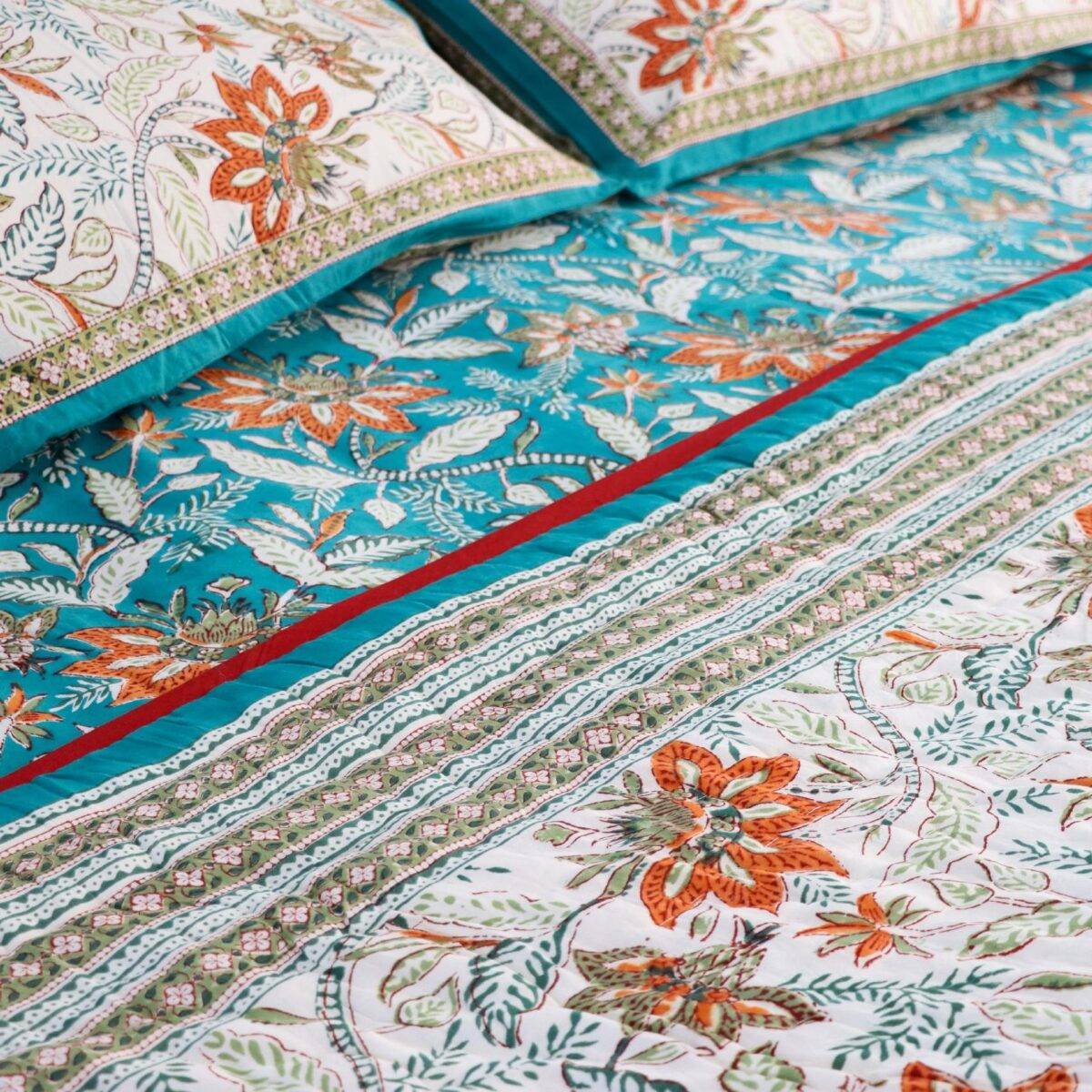quilts cotton blue and orange 7