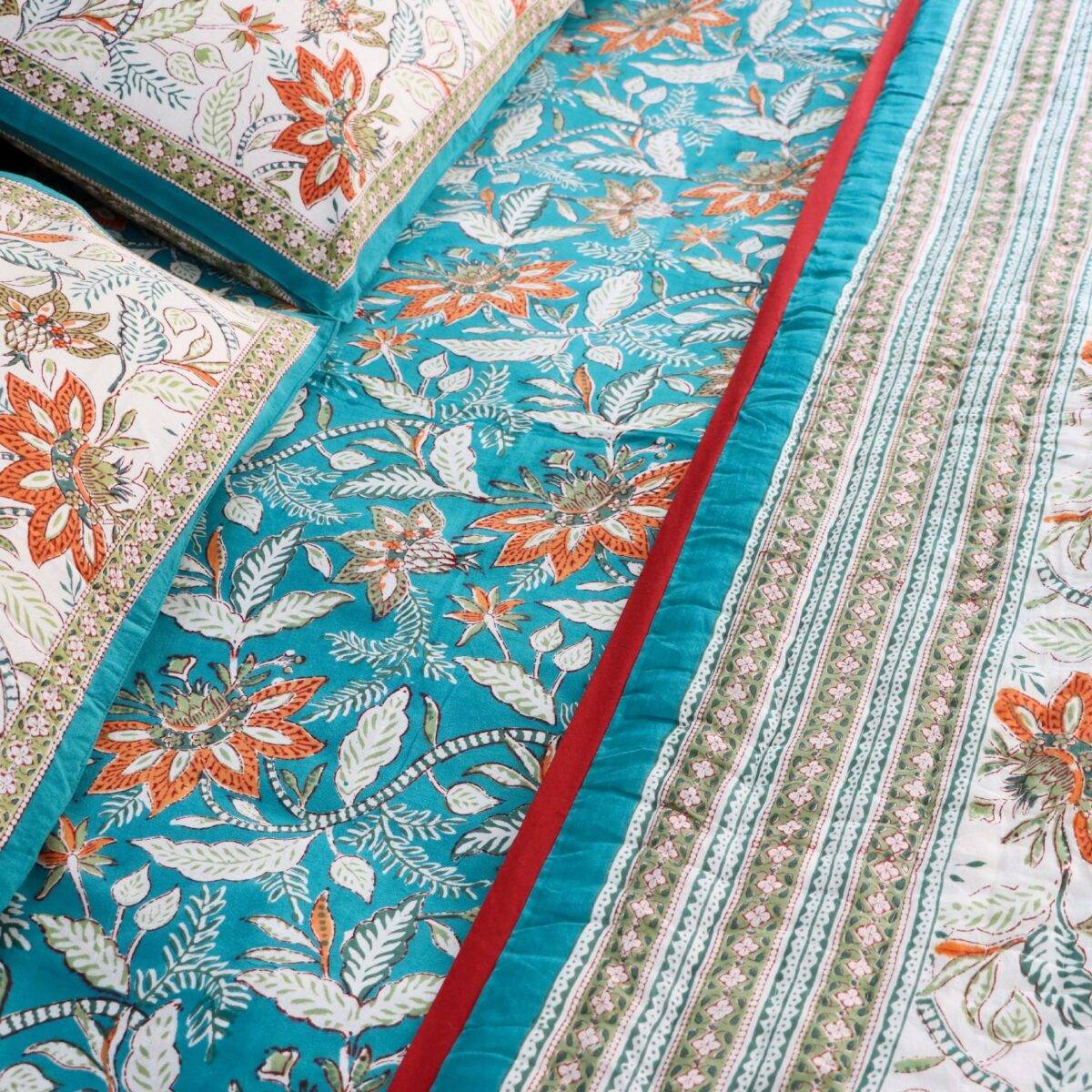 quilts cotton blue and orange 8