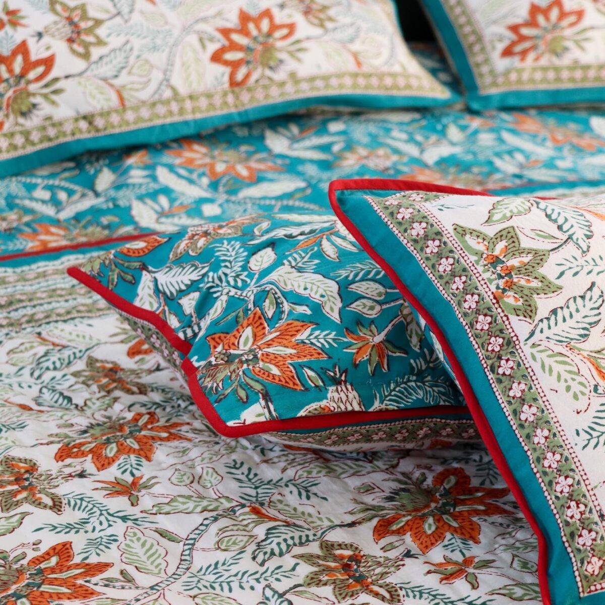 quilts cotton blue and orange 9