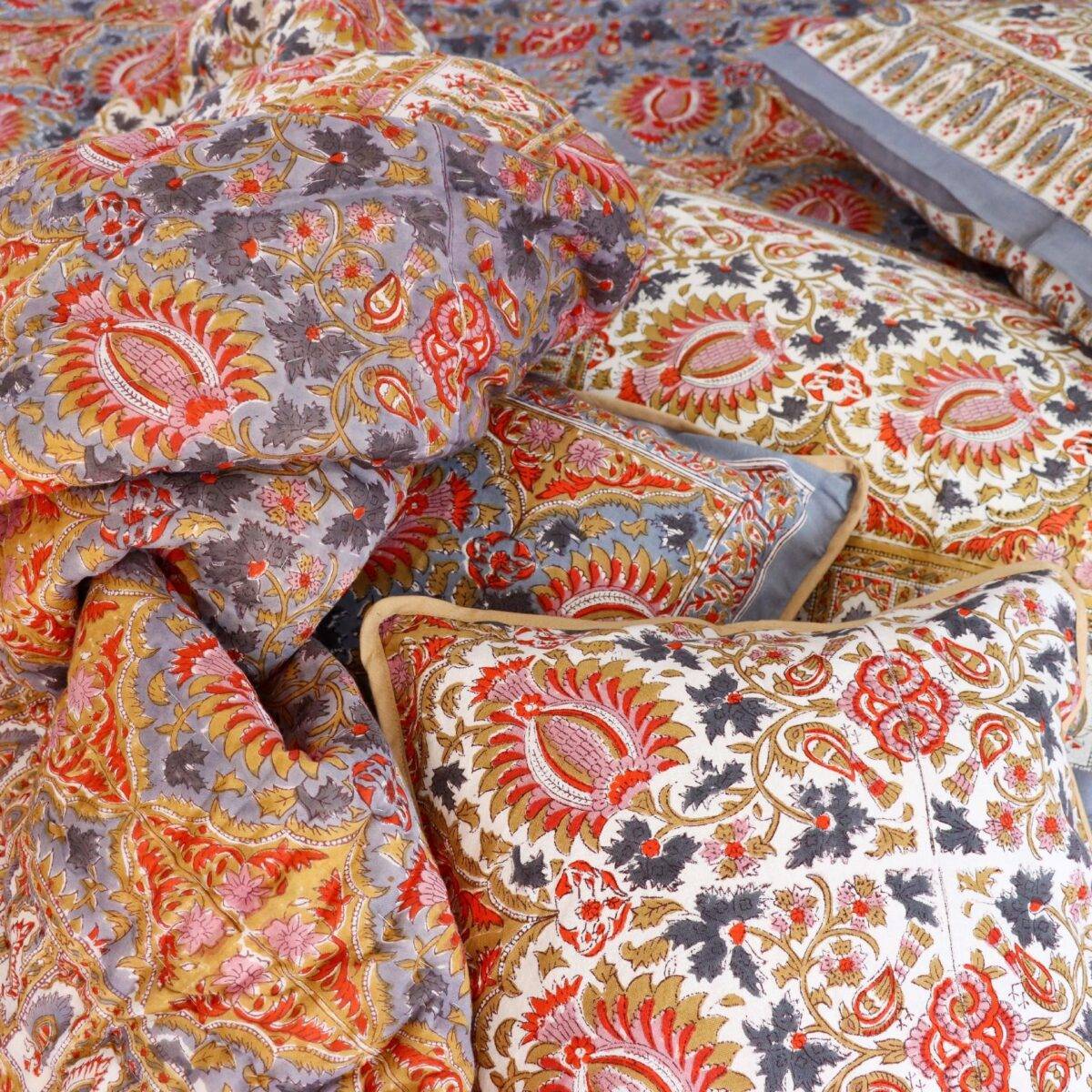 quilts cotton grey and yellow 13