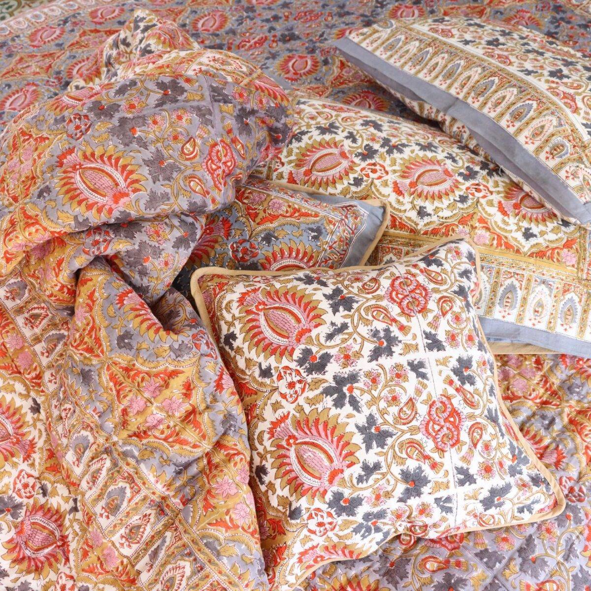 quilts cotton grey and yellow 14