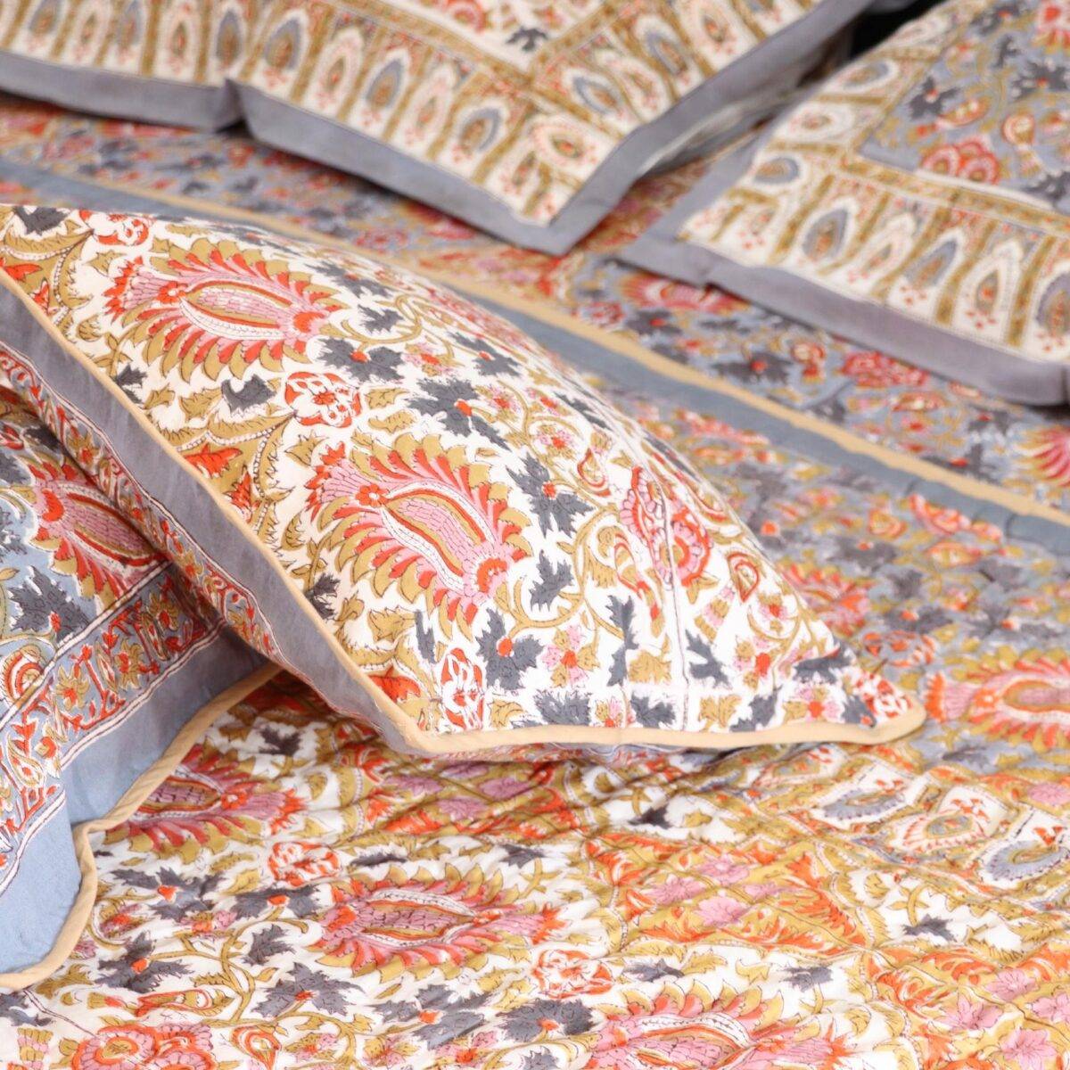 quilts cotton grey and yellow 4