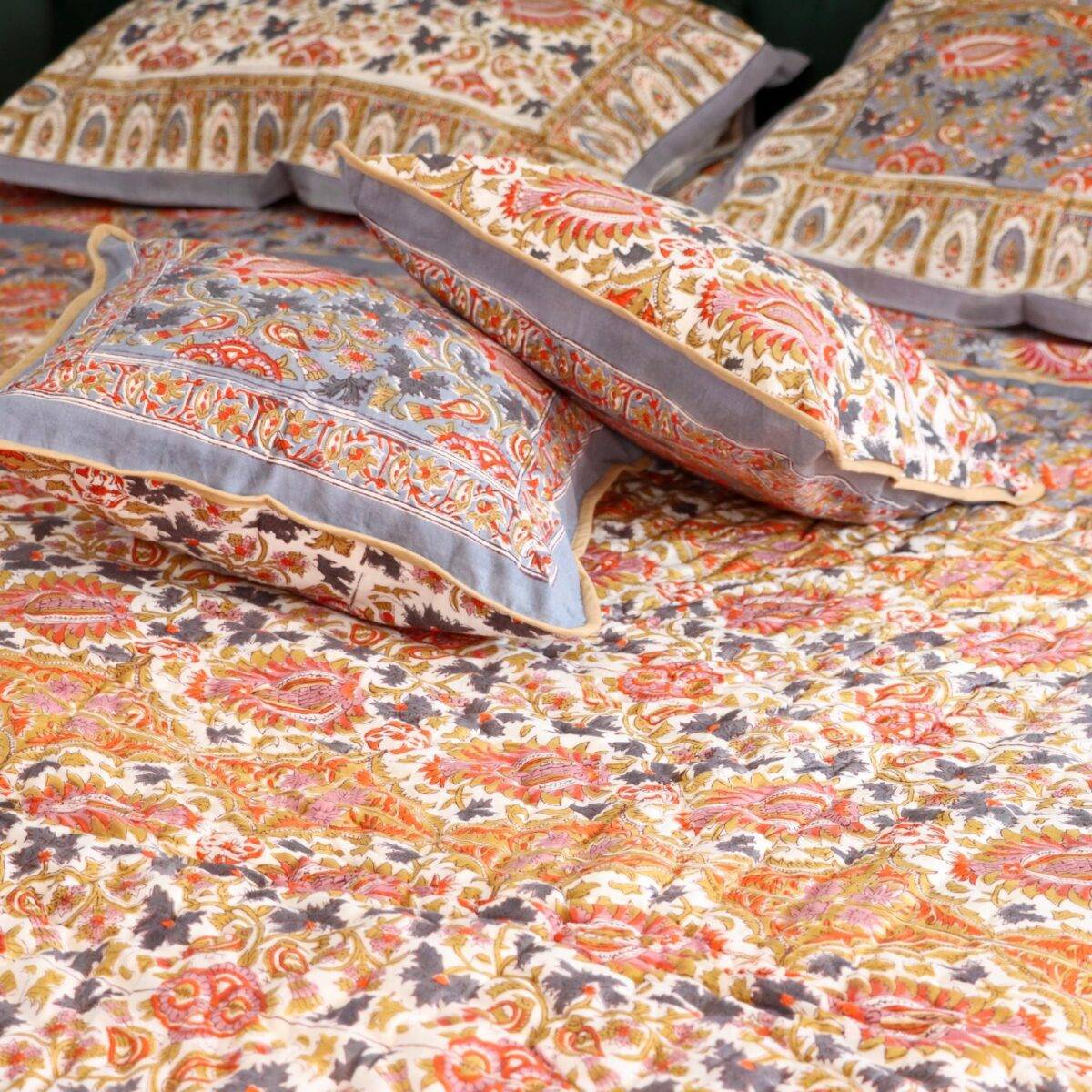 quilts cotton grey and yellow 5